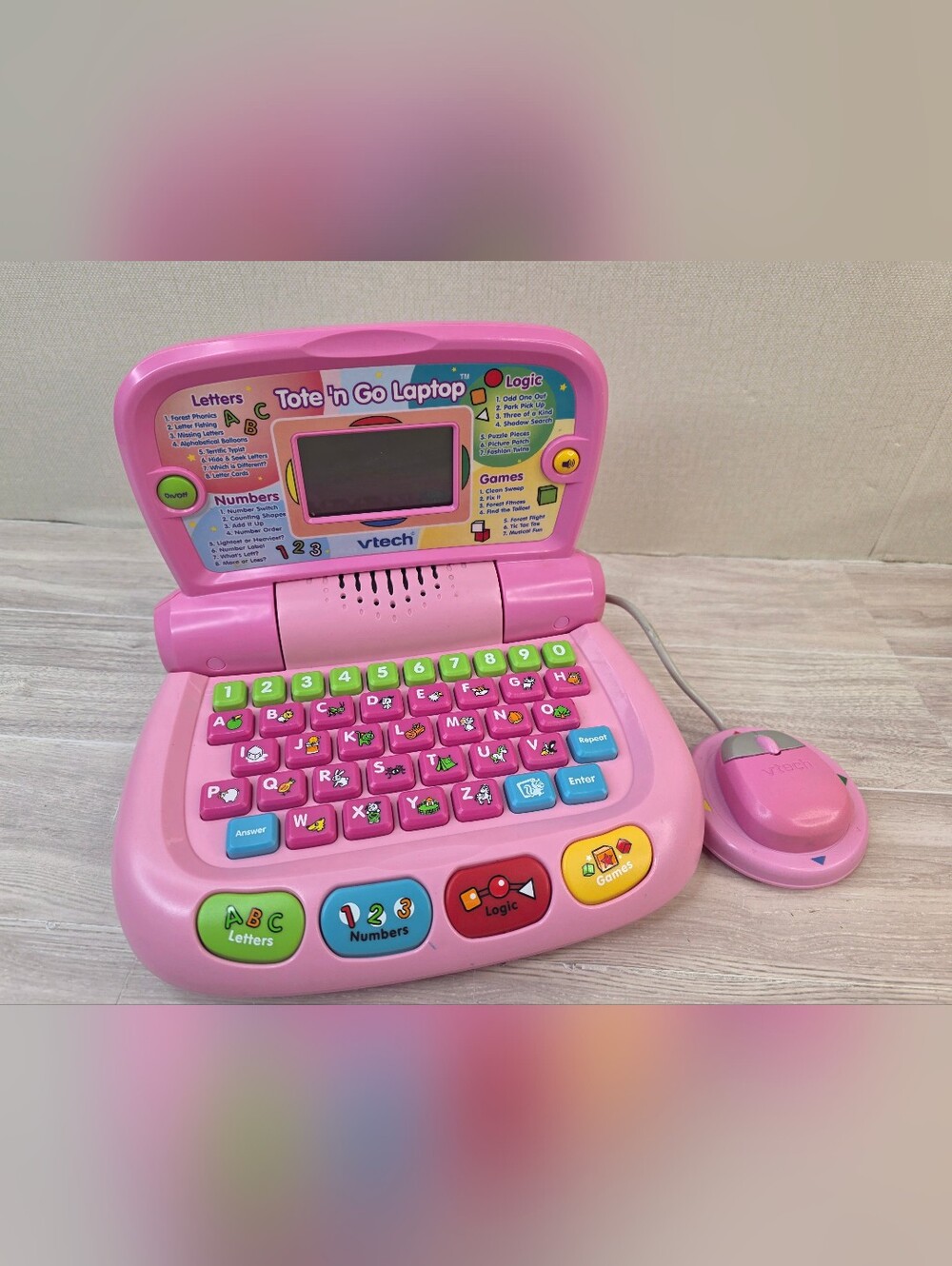 VTech Tote 'n Go Pink Kids Learning Laptop
